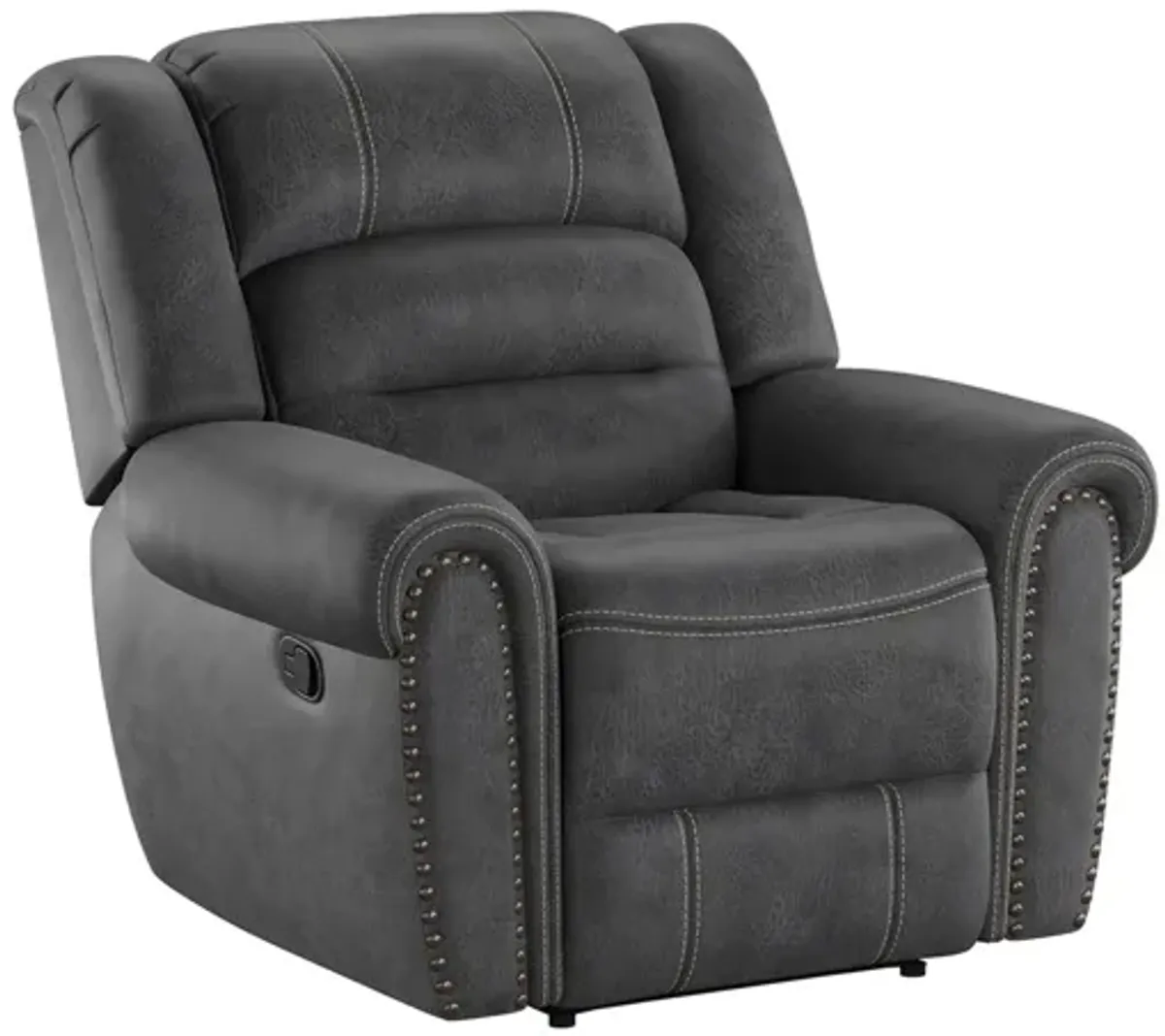 Baldwin Gliding Recliner in Slate Gray by Emerald Home Furnishings