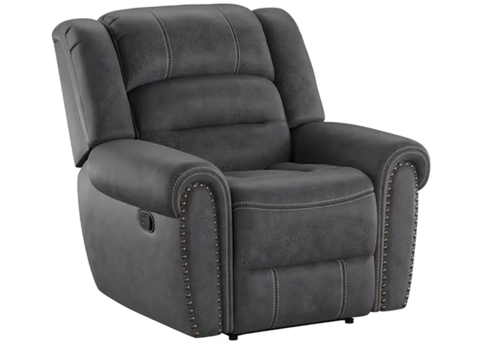 Baldwin Gliding Recliner in Slate Gray by Emerald Home Furnishings