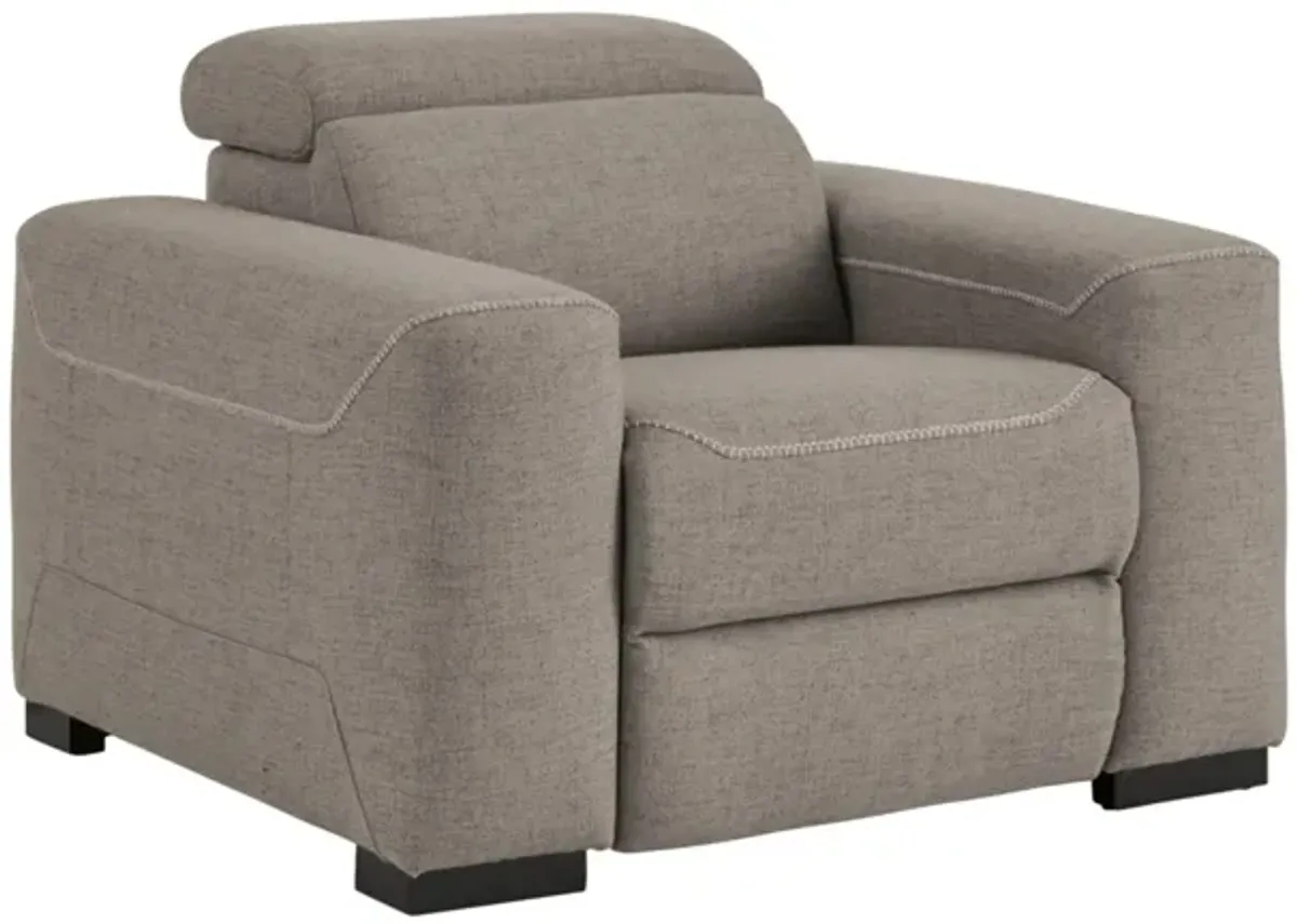 Mabton Power Recliner with Adjustable Headrest in Gray by Ashley Furniture