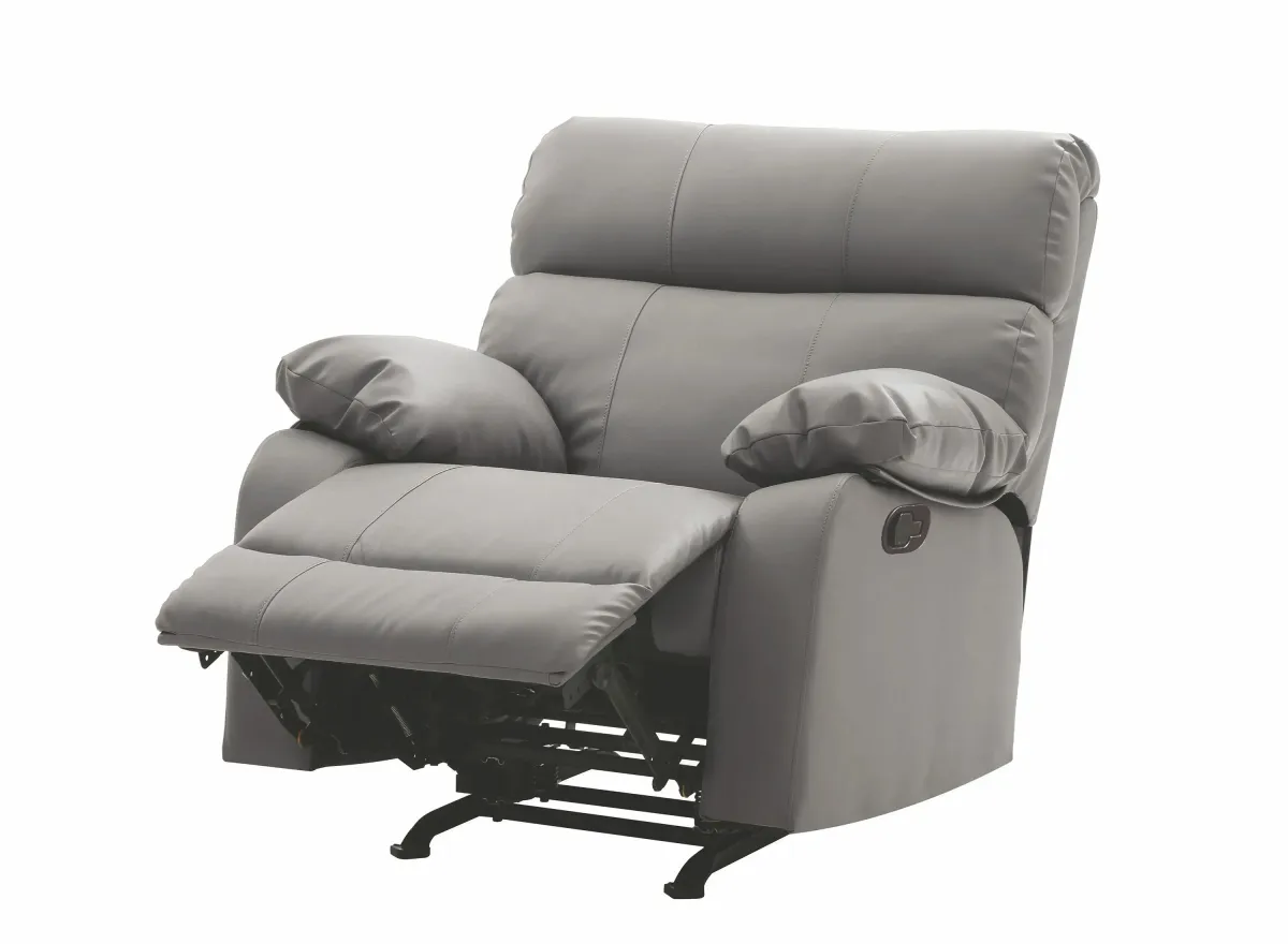 Manny Rocker Recliner in Gray by Glory Furniture