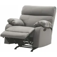 Manny Rocker Recliner in Gray by Glory Furniture