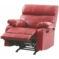 Manny Rocker Recliner in Red by Glory Furniture