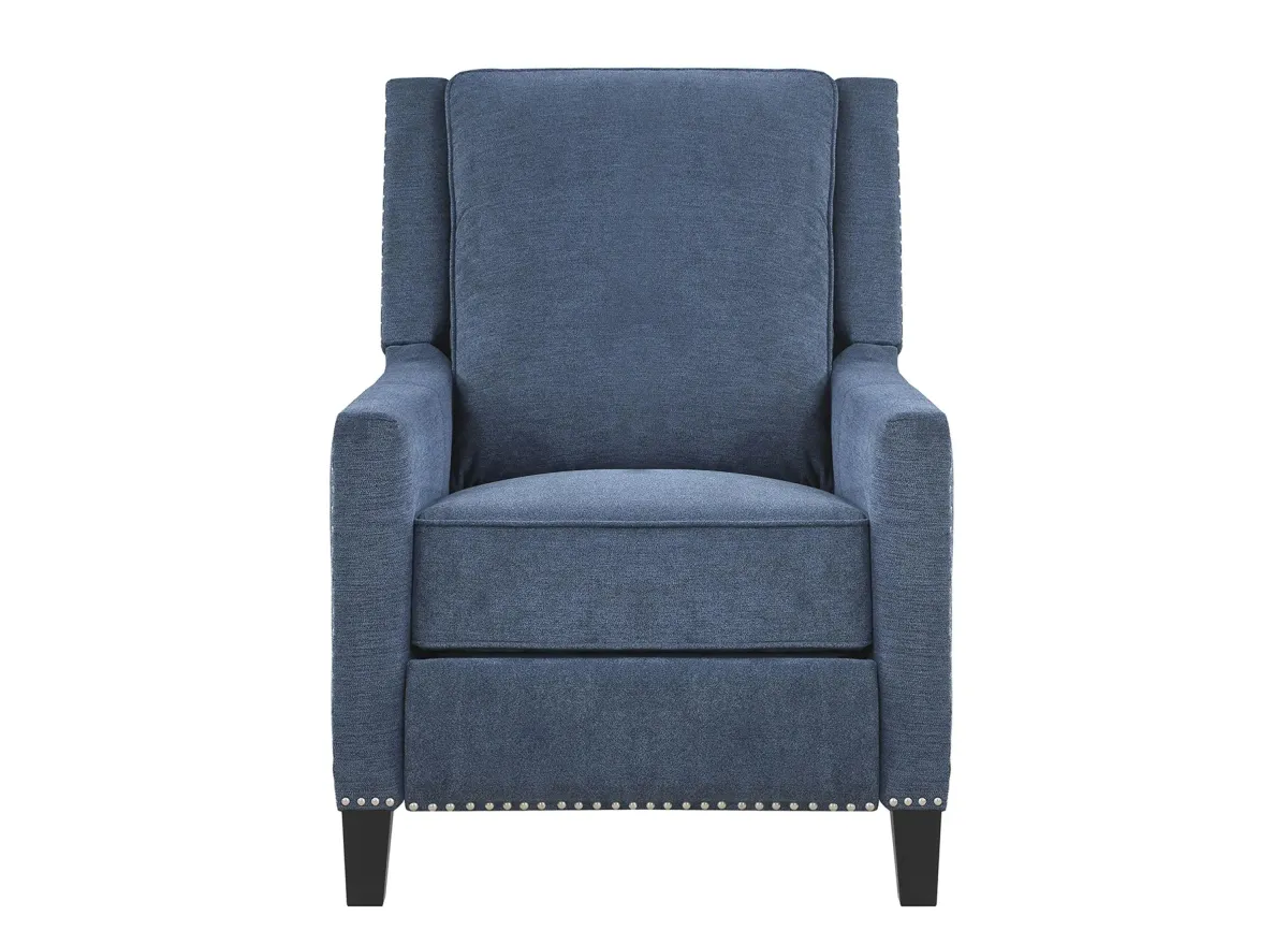 Laurel Push Back Recliner in Navy Blue by Homelegance