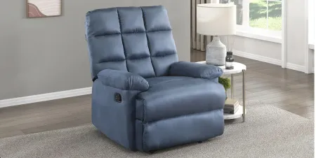 Cynthia Manual Recliner in Blue by Homelegance