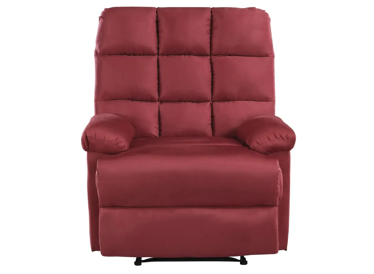 Cynthia Manual Recliner in Red by Homelegance