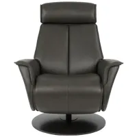 Bo Small Recliner in AL Slate with Charcoal Base by Fjords USA