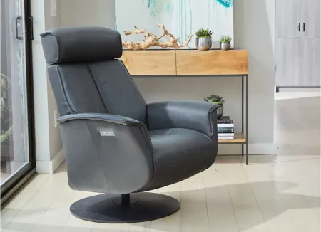 Bo Large Recliner in AL Slate with Charcoal Base by Fjords USA