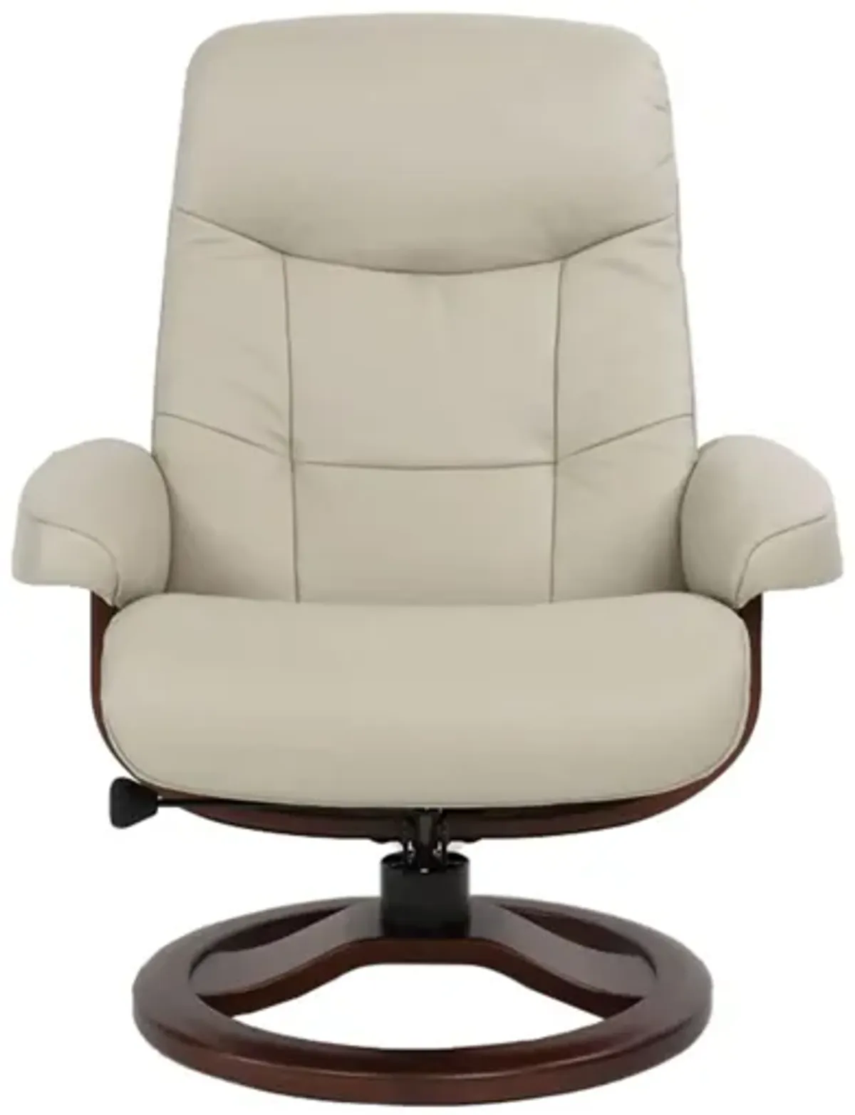 Muldal R Small Recliner and Ottoman in NL Dove with Chocolate Base by Fjords USA