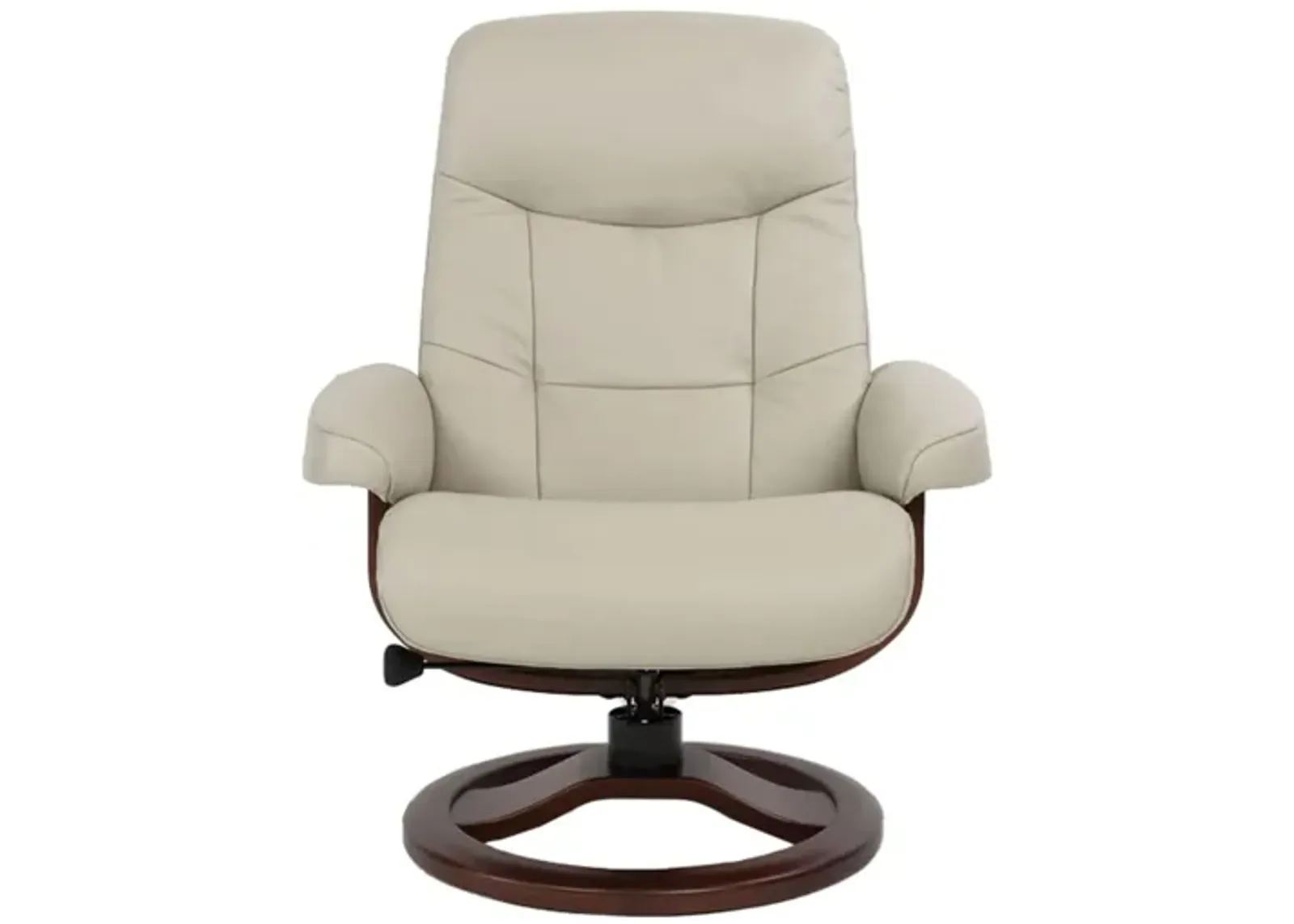 Muldal R Small Recliner and Ottoman in NL Dove with Chocolate Base by Fjords USA