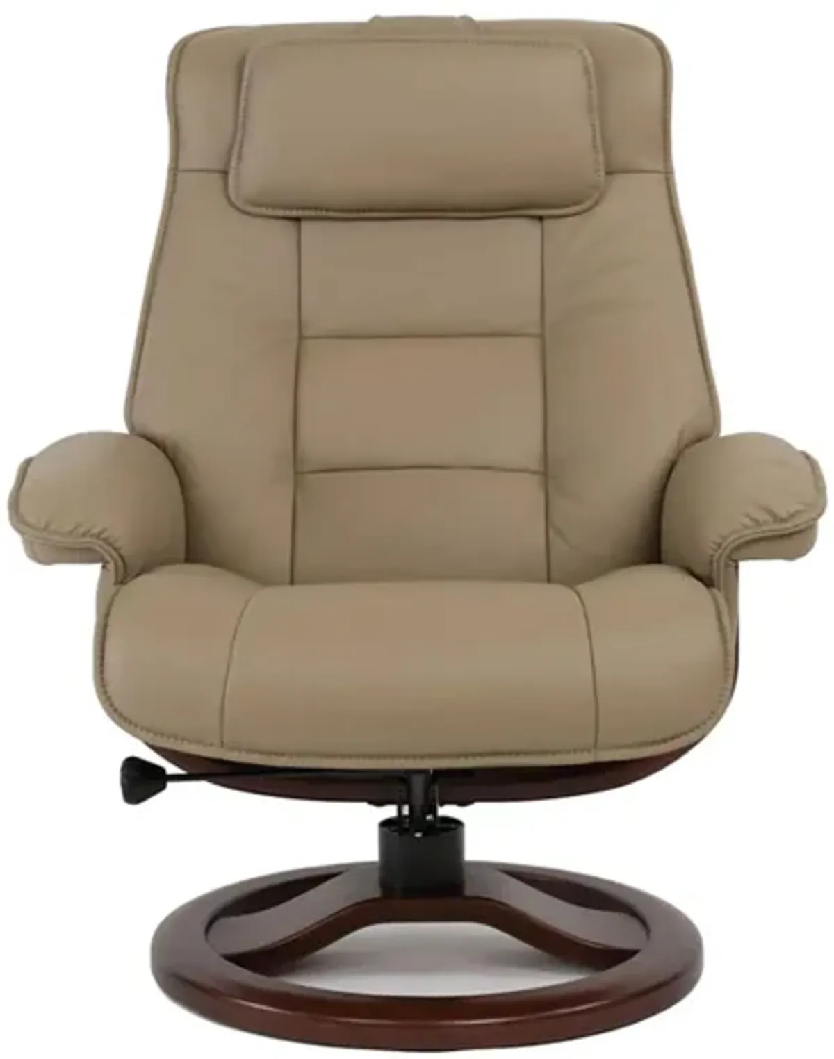 Mustang R Large Recliner and Ottoman in NL Stone with Espresso Base by Fjords USA