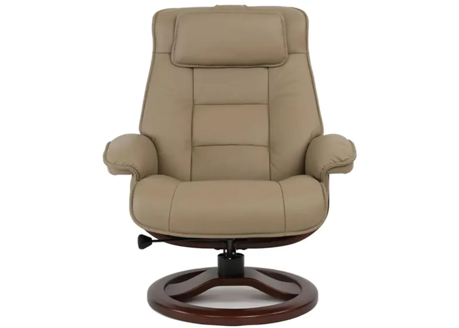 Mustang R Large Recliner and Ottoman in NL Stone with Espresso Base by Fjords USA