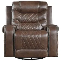Greenway Swivel Glider Recliner in Brown by Homelegance