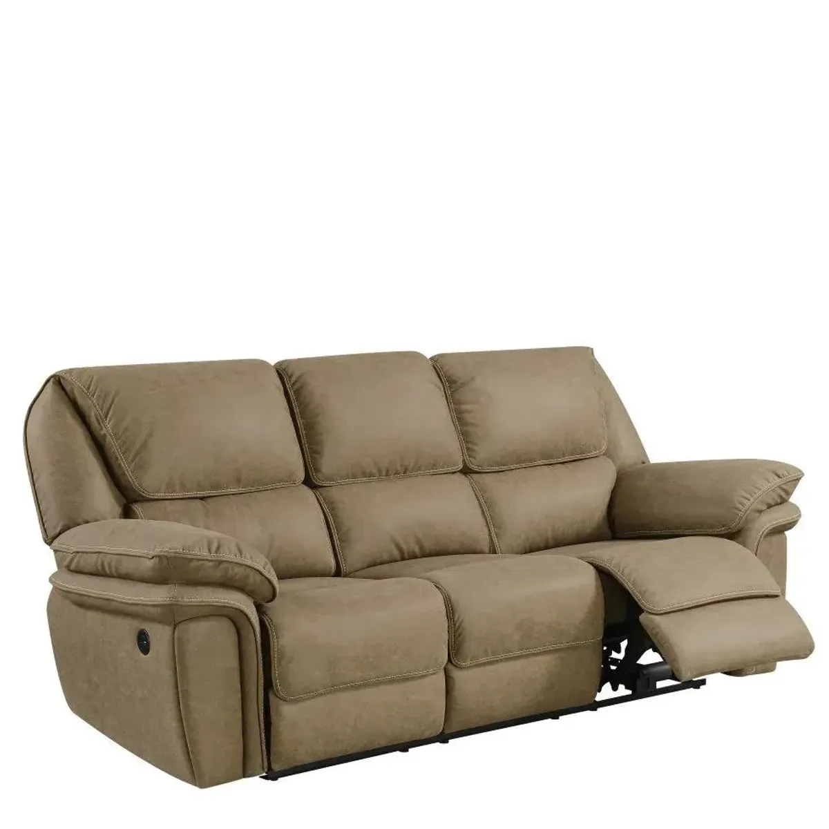 Allyn Power Reclining Sofa in Desert Sand by Emerald Home Furnishings