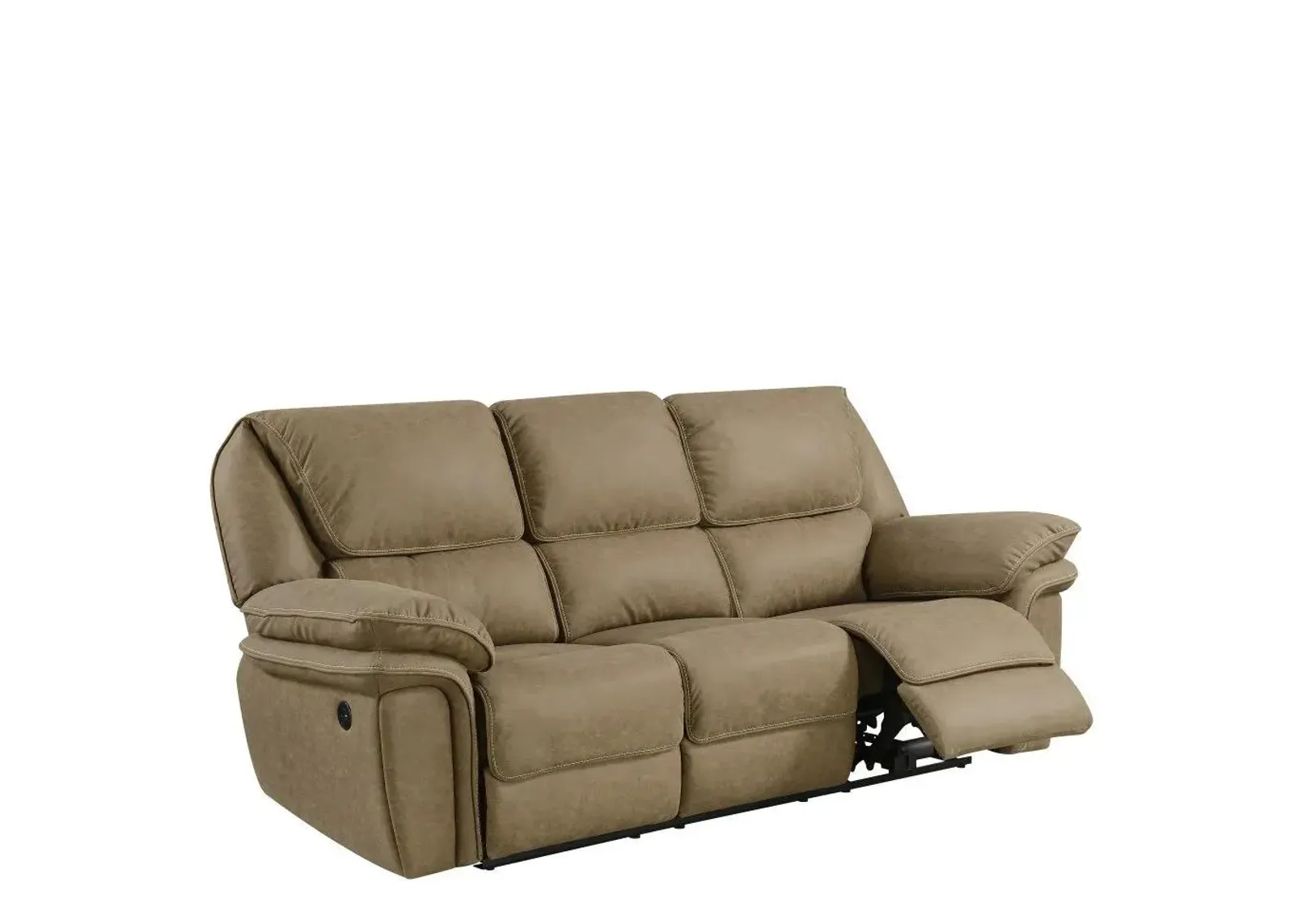 Allyn Power Reclining Sofa in Desert Sand by Emerald Home Furnishings