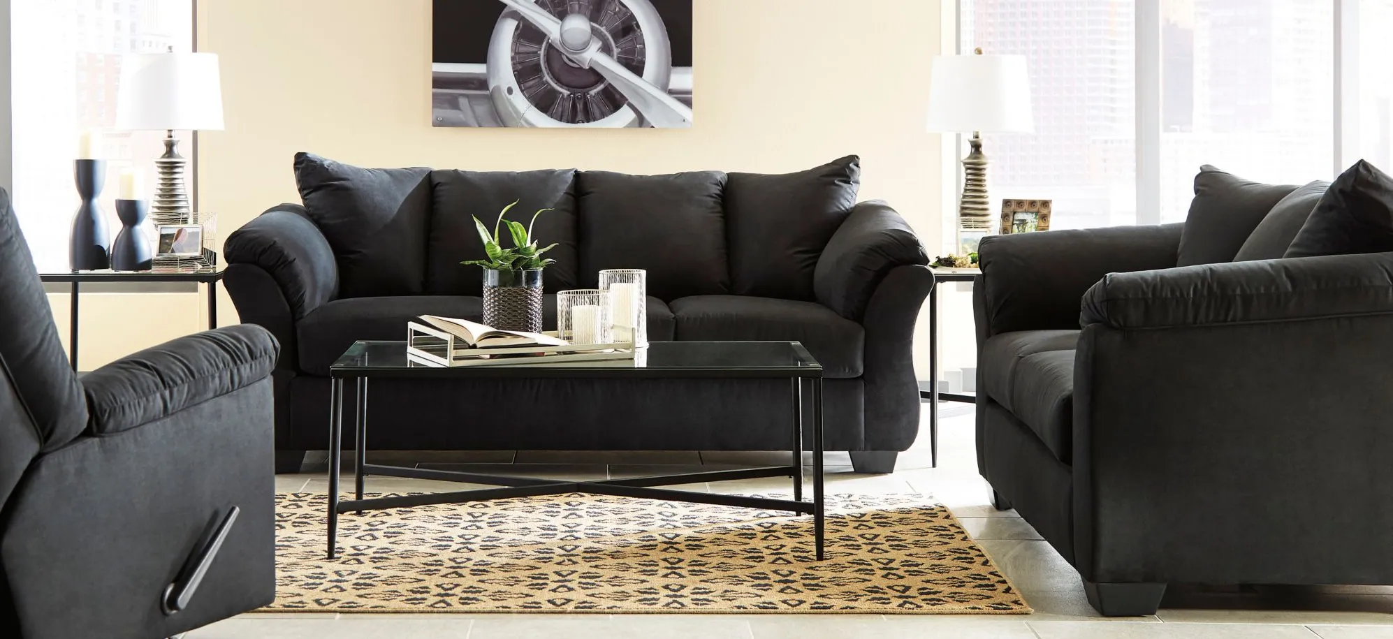 Whitman Rocker Recliner in Black by Ashley Furniture