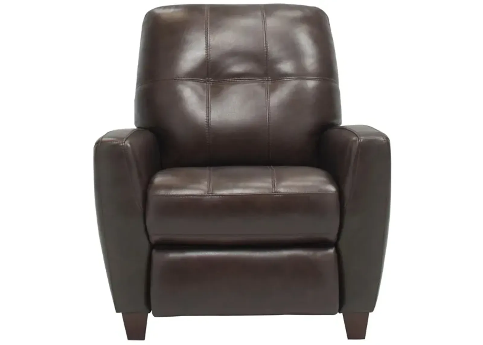 Gino Leather Pushback Recliner in Classico Dark Brown by Bellanest