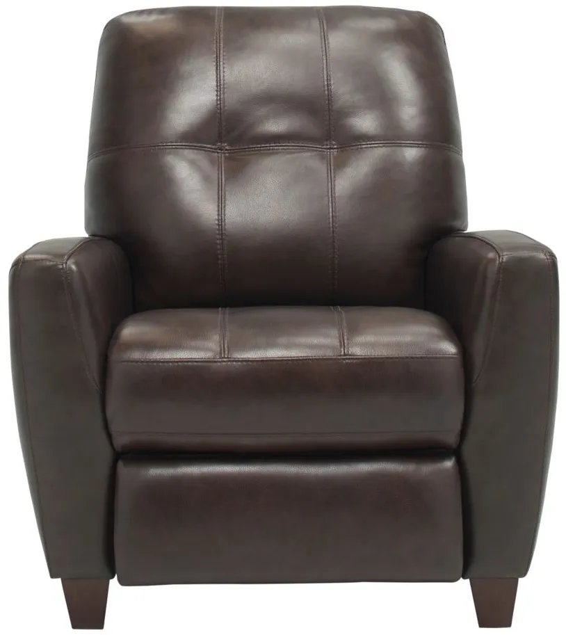 Gino Leather Pushback Recliner in Classico Dark Brown by Bellanest