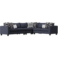 Daine 4-pc. Sectional Sofa in Popstich Navy by Fusion Furniture