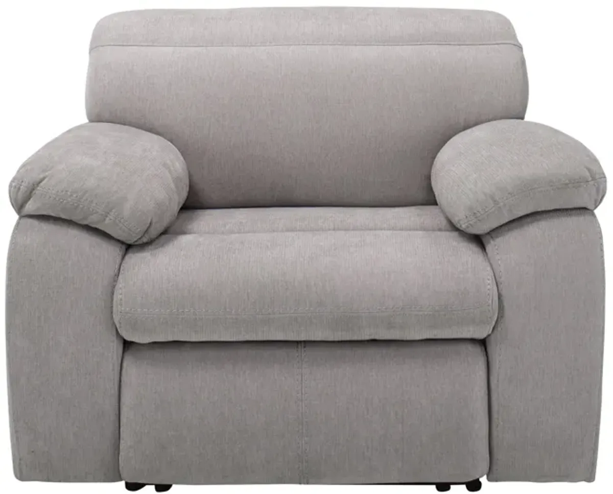 Enbright Microfiber Power Recliner w/ Ratchet Headrest in Gray by Bellanest