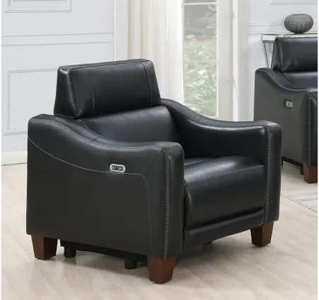 Giorno Power Recliner in Black by Steve Silver Co.