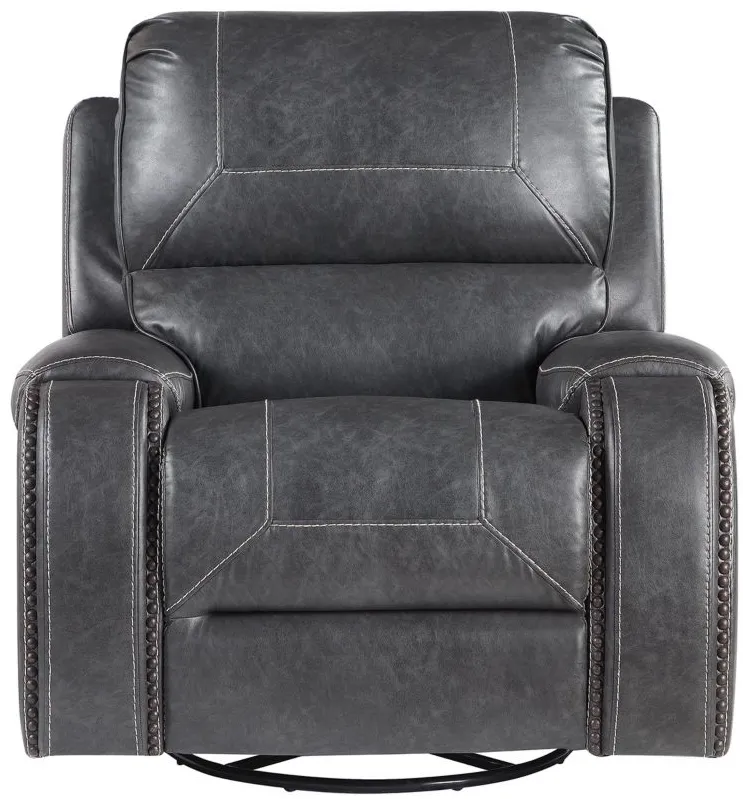 Keily Manual Swivel Glider Recliner Chair in Grey by Steve Silver Co.