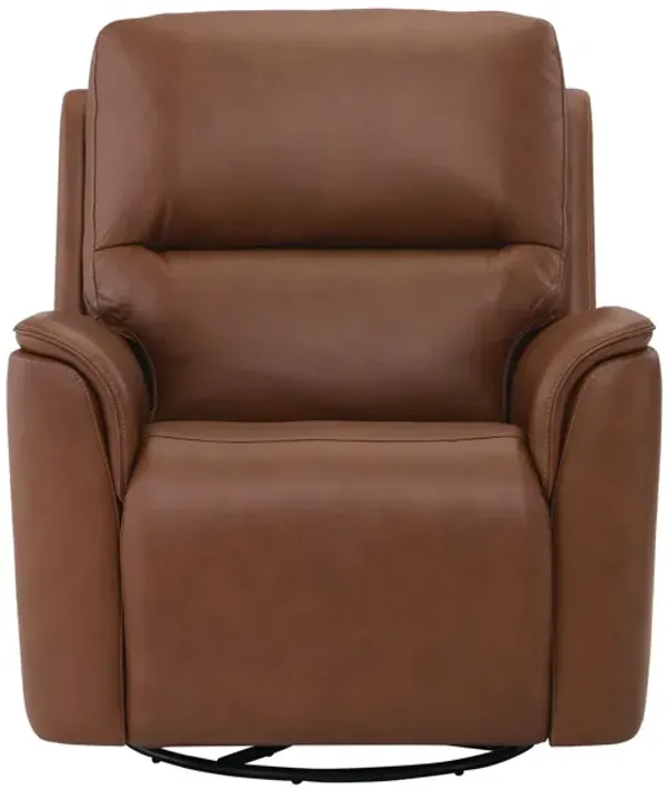 Henrick Triple Power Leather Swivel Glider Recliner