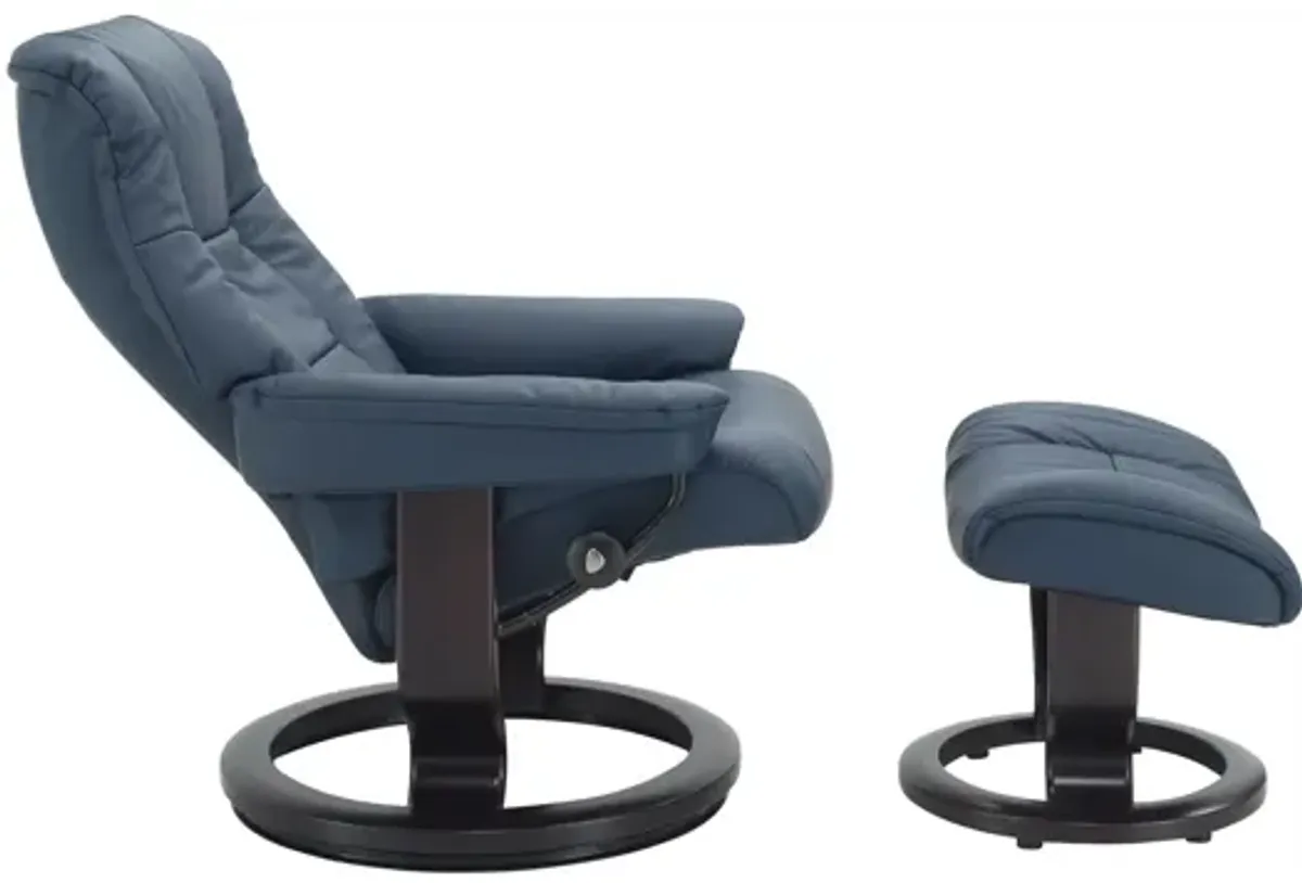 Stressless Mayfair Small Leather Reclining Chair and Ottoman