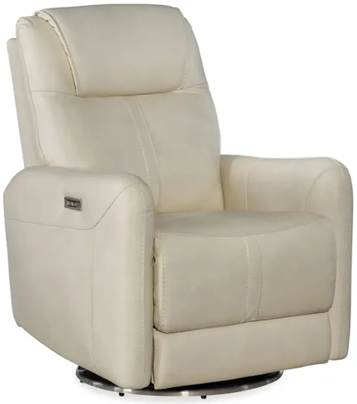 Steffen Swivel Power Recliner in Aline Snow by Hooker Furniture