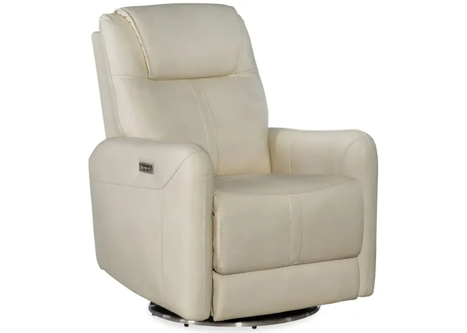 Steffen Swivel Power Recliner in Aline Snow by Hooker Furniture