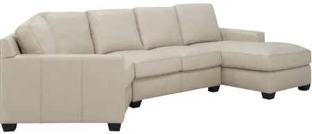 Anaheim Leather 3-pc. Sectional in White by Bellanest