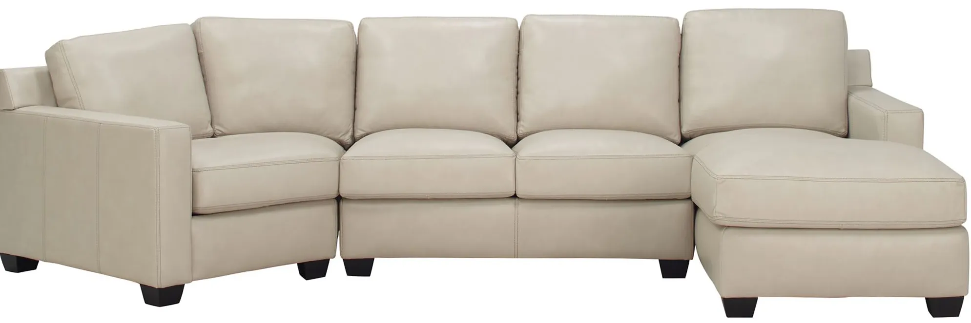 Anaheim Leather 3-pc. Sectional in White by Bellanest