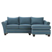 Foresthill 2-pc. Right Hand Chaise Sectional Sofa in Suede So Soft Indigo/Mineral by H.M. Richards