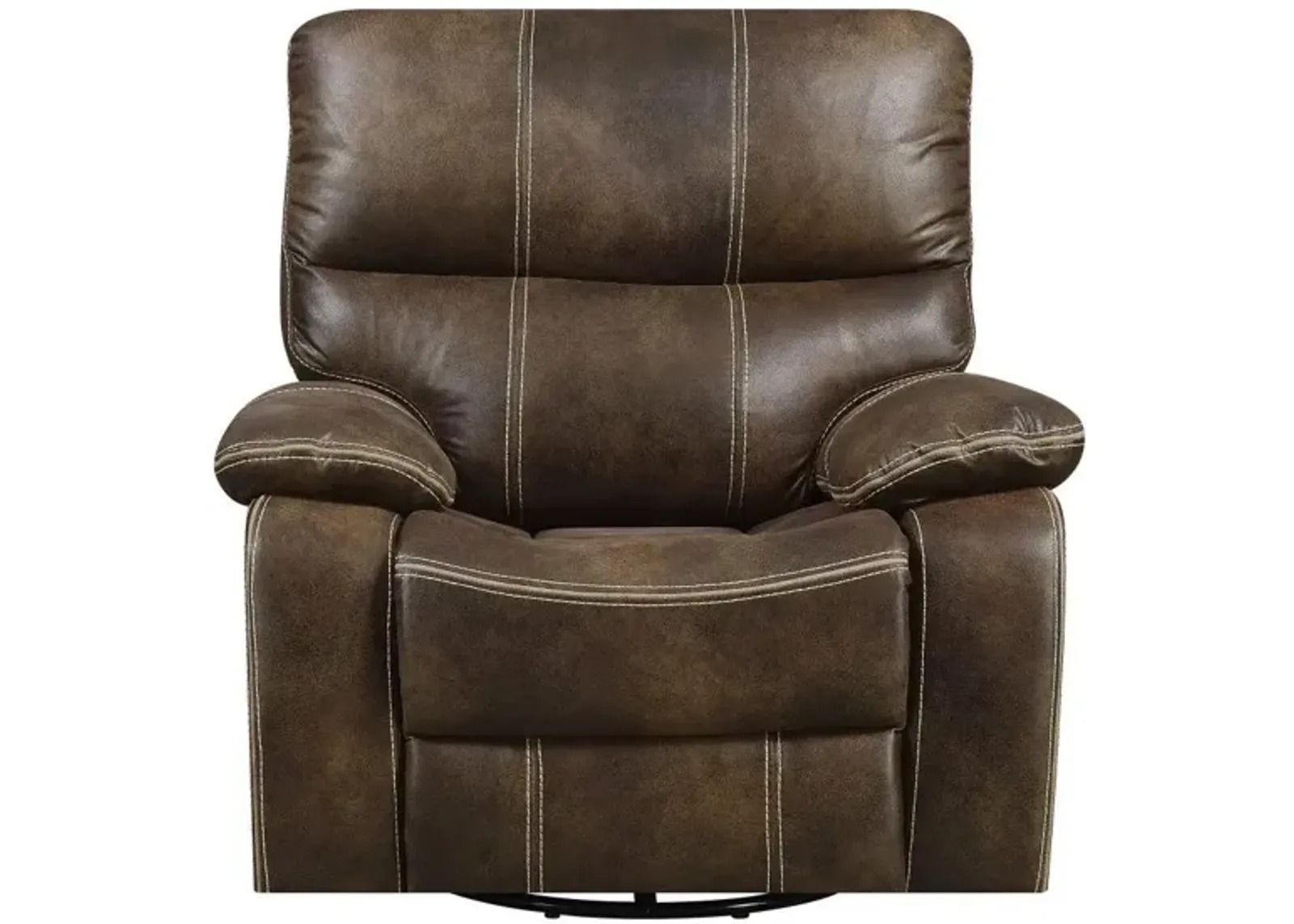 Jessie James Swivel Gliding Recliner in chocolate brown by Emerald Home Furnishings