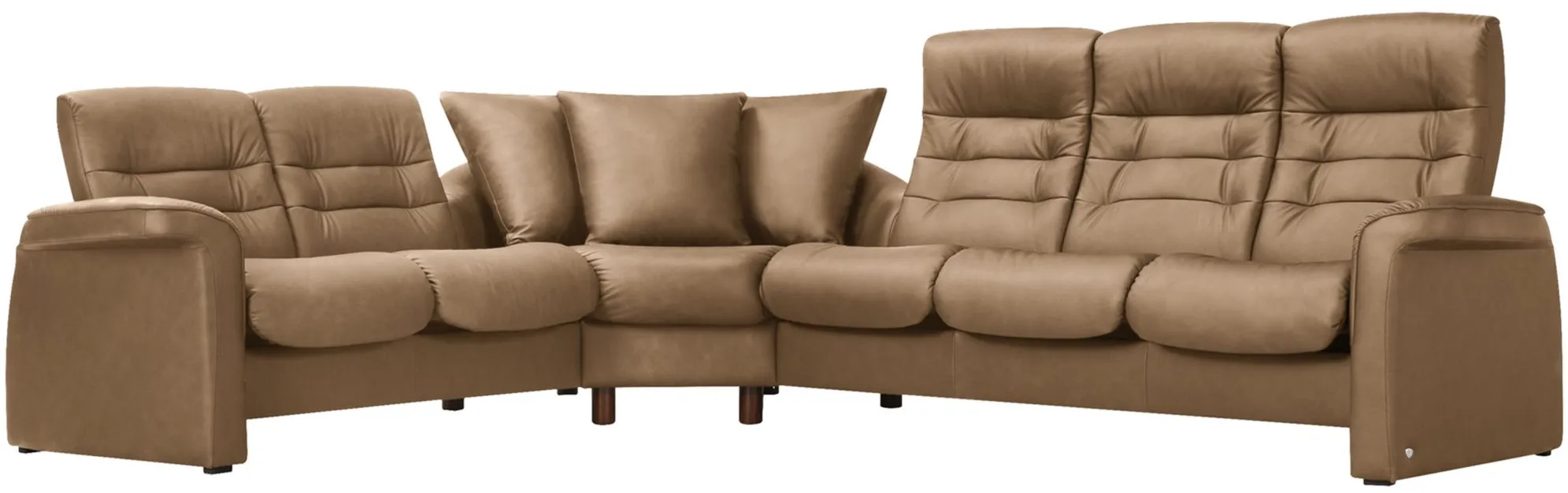 stressless sapphire 3-pc leather reclining sectional sofa