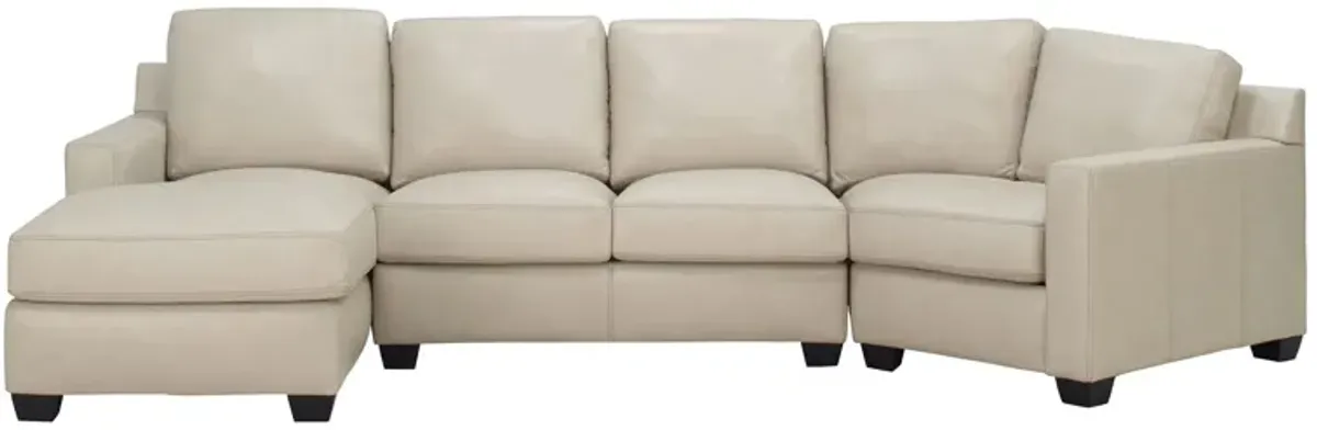 Anaheim Leather 3-pc. Sectional in White by Bellanest