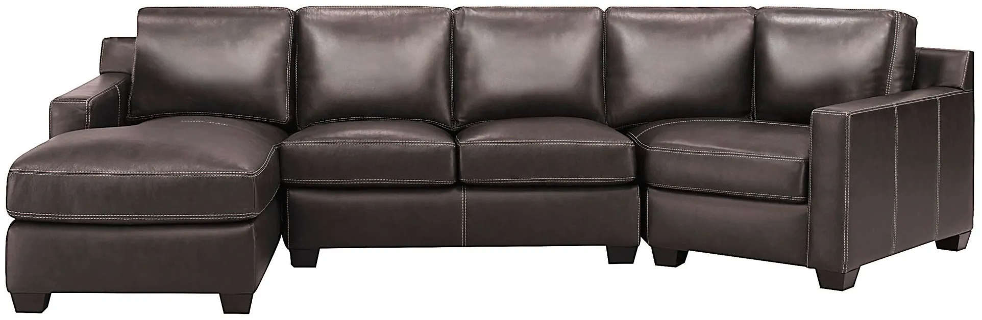 Anaheim Leather 3-pc. Sectional in Brown by Bellanest