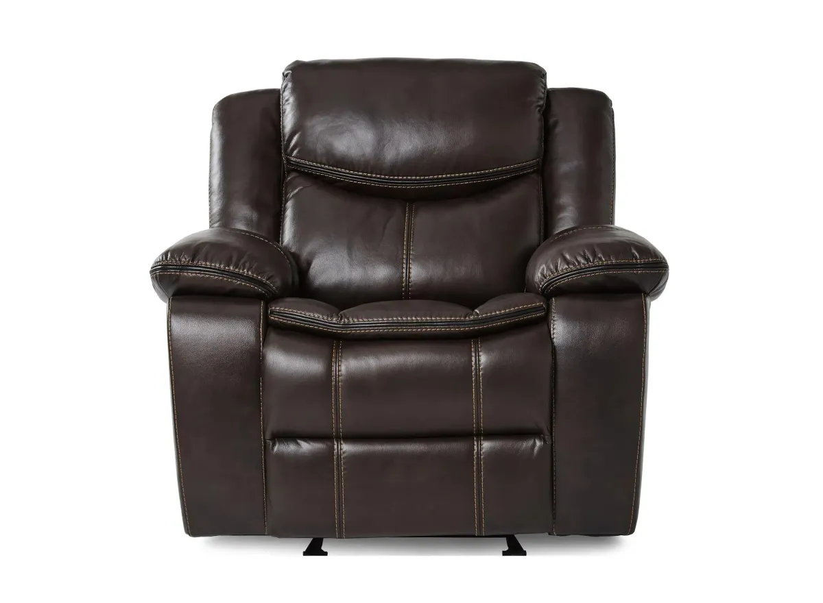 Arden Glider Recliner in Brown Faux Leather by Homelegance