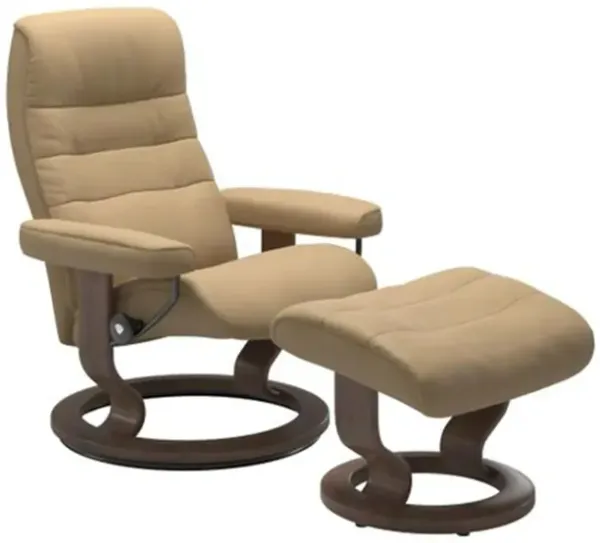 Stressless Opal Medium Classic Reclining Chair and Ottoman