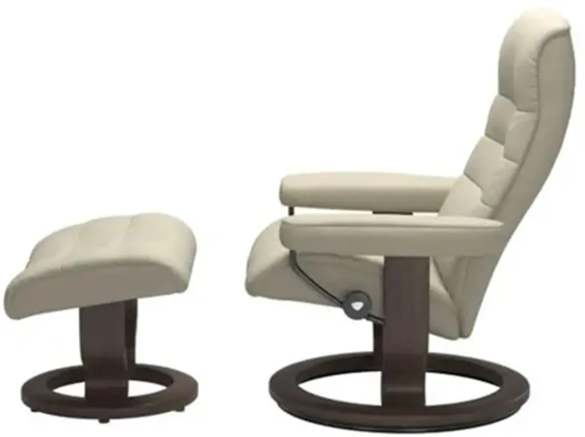 Stressless Opal Medium Classic Reclining Chair and Ottoman