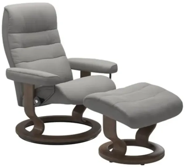 Stressless Opal Medium Classic Reclining Chair and Ottoman