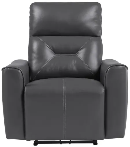 Sonata Power Reclining Chair with USB Port in Dark Gray by Homelegance