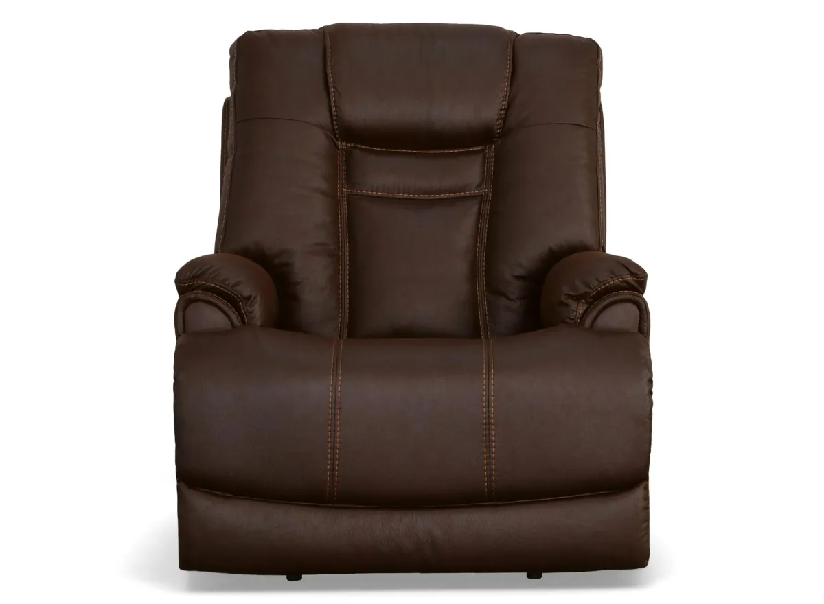 Marley Power Recliner w/ Power Headrest in Java by Flexsteel