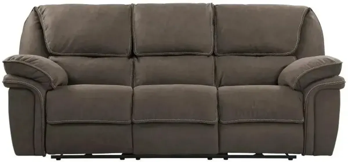 Allyn Power Reclining Sofa in Gray Taupe by Emerald Home Furnishings