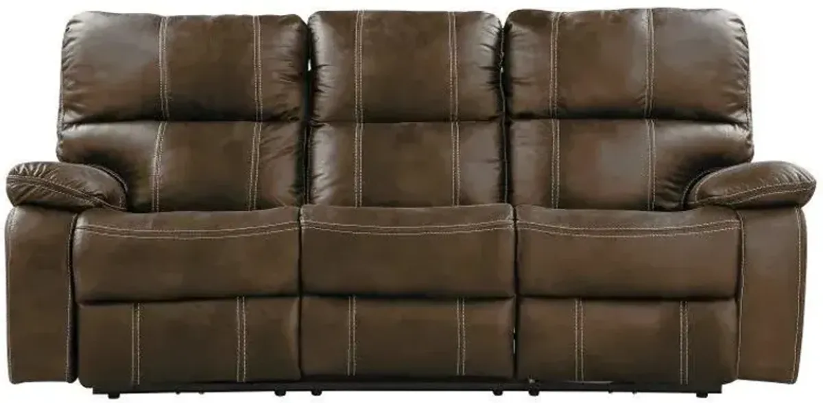 Jessie James Power Reclining Sofa in chocolate brown by Emerald Home Furnishings