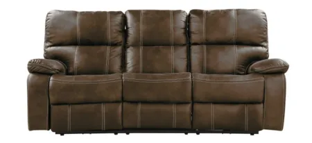 Jessie James Power Reclining Sofa in chocolate brown by Emerald Home Furnishings
