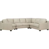 Anaheim Leather 4-pc. Sectional in White by Bellanest