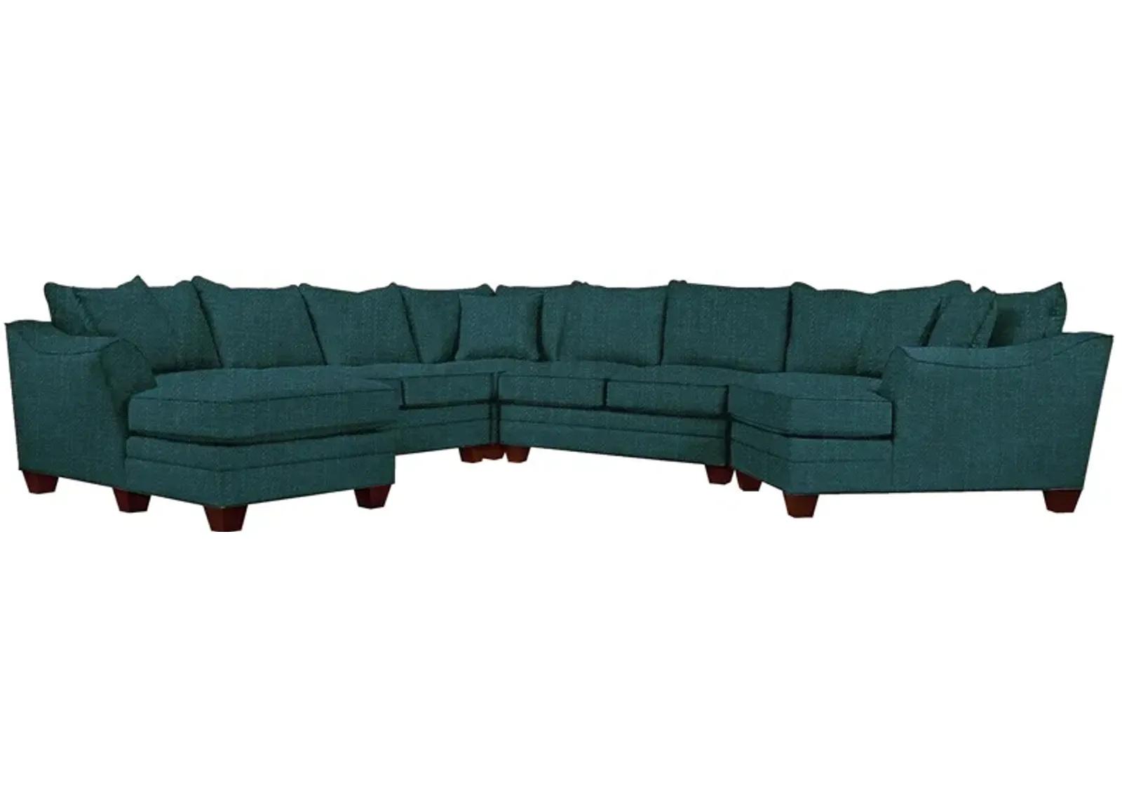 Foresthill 5-pc. Left Hand Facing Sectional Sofa in Elliot Teal by H.M. Richards