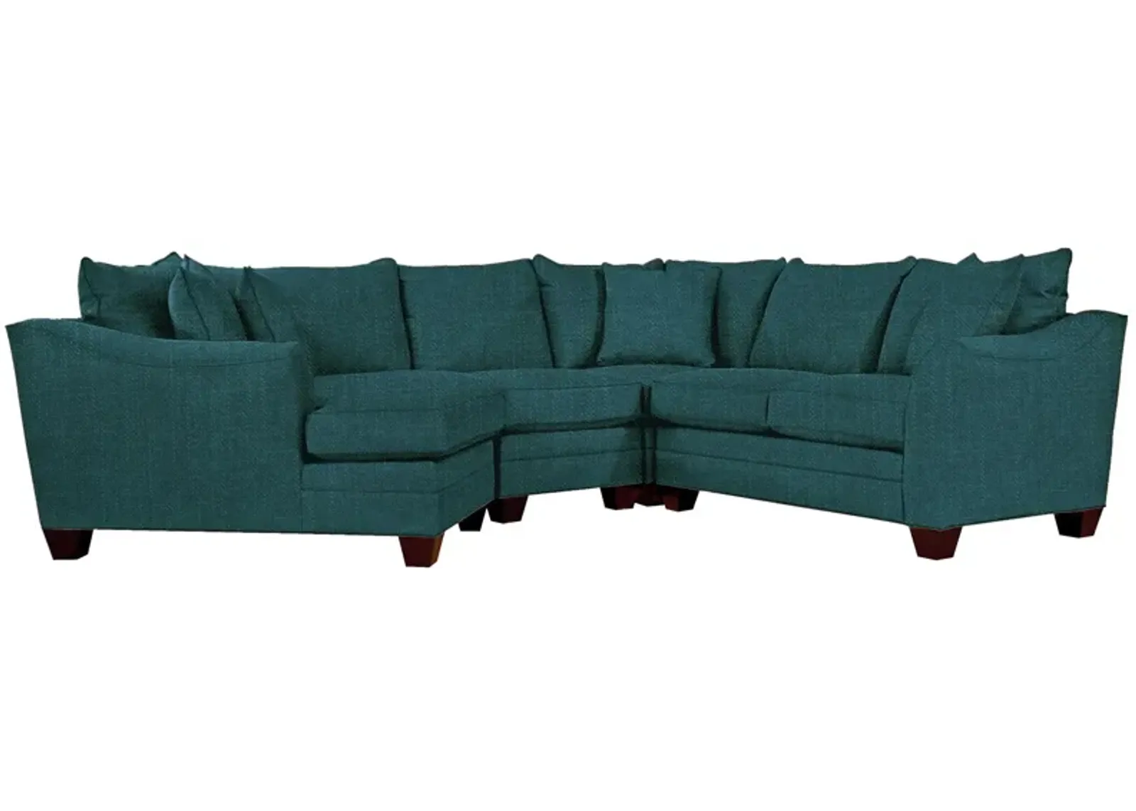 Foresthill 4-pc. Left Hand Cuddler Sectional Sofa in Elliot Teal by H.M. Richards