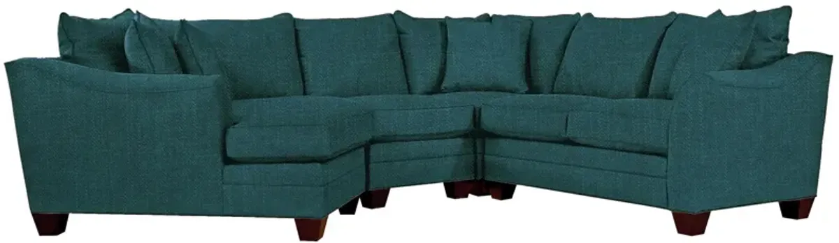 Foresthill 4-pc. Left Hand Cuddler Sectional Sofa in Elliot Teal by H.M. Richards