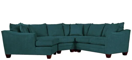 Foresthill 4-pc. Left Hand Cuddler Sectional Sofa in Elliot Teal by H.M. Richards